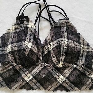 Victoria's Secret PINK Plaid Lace Bralette
